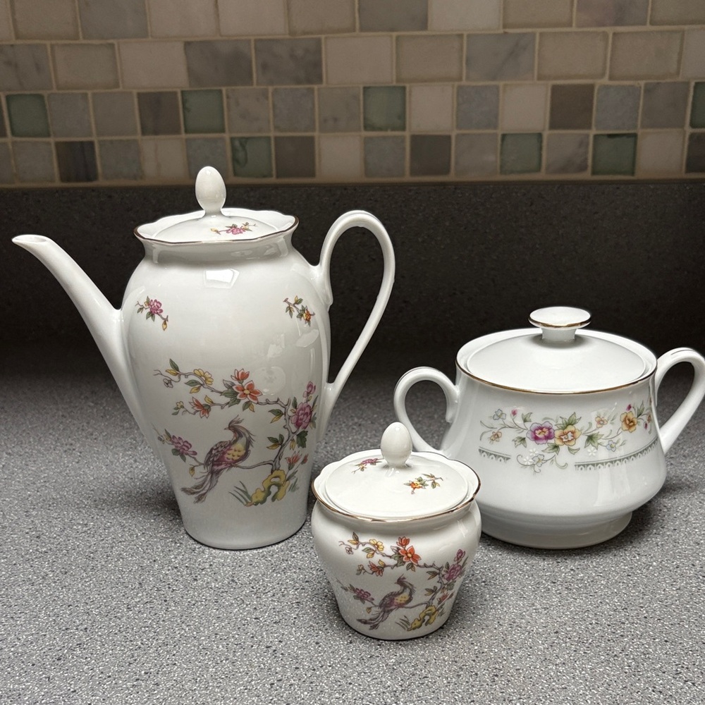 Floral Porcelain Tea Set Vintage
